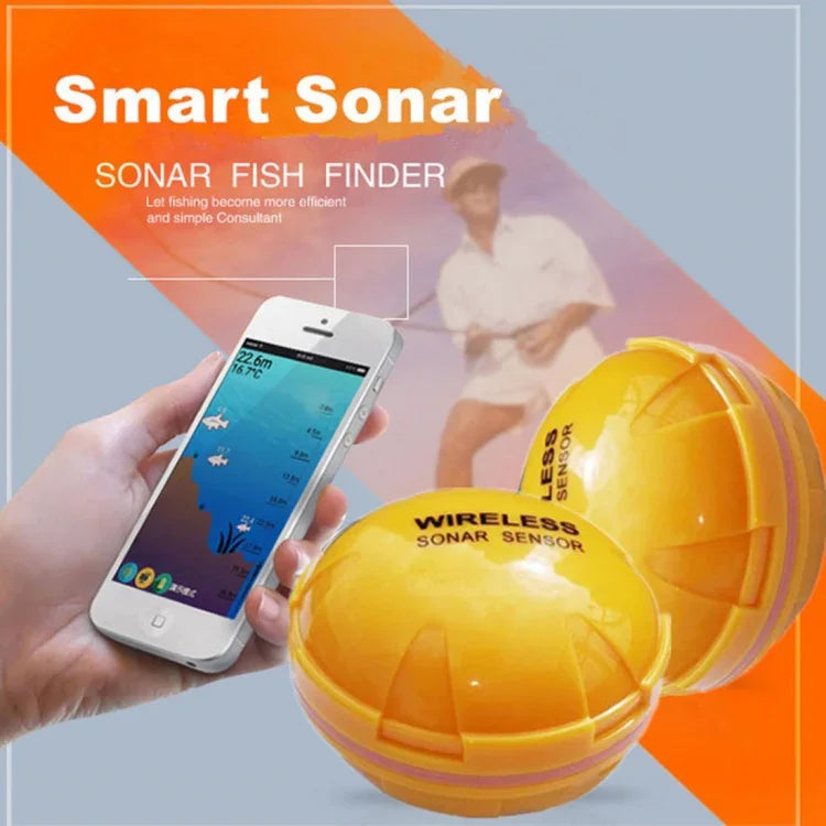 Máy dò cá Bluetooth cảm biến sonar 125KHz độ sâu 0.6-36m, báo cá cho điện thoại iOS & Android, Phạm vi hoạt động: 0.6-36m