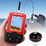XJ-01 Máy dò cá không dây cảm biến sonar 125KHz định vị độ sâu 0.6-36m với màn hình LCD 2.4 inch & ăng-ten, cảm biến nhiệt độ nước tích hợp, XJ-01