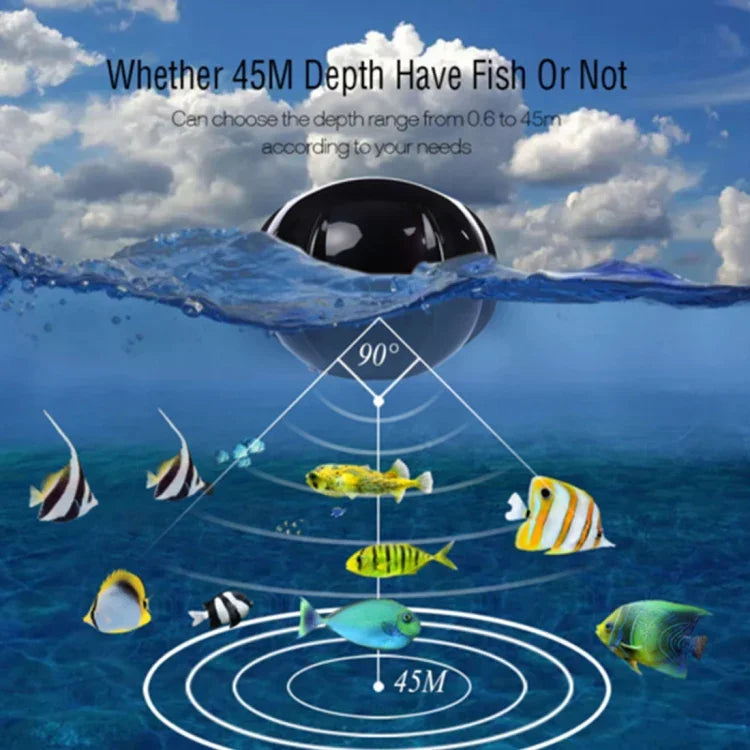 XJ-01 Máy dò cá không dây cảm biến sonar 125KHz định vị độ sâu 0.6-36m với màn hình LCD 2.4 inch & ăng-ten, cảm biến nhiệt độ nước tích hợp, XJ-01