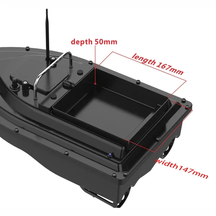 D16 Thuyền câu mồi điều khiển từ xa thông minh tải 2kg, phạm vi 500M, D16