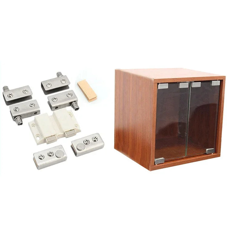 Bản lề tủ trưng bày cửa kính đôi, loại chạm
