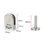 Kẹp cố định thanh đỡ miệng cá kính bằng thép không gỉ 201 với thanh 14x80mm, thông số: L, L, kèm thanh 14x80mm