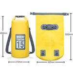 Túi khô chống nước ngoài trời dây đeo vai đôi, dung tích: 15L, 15L