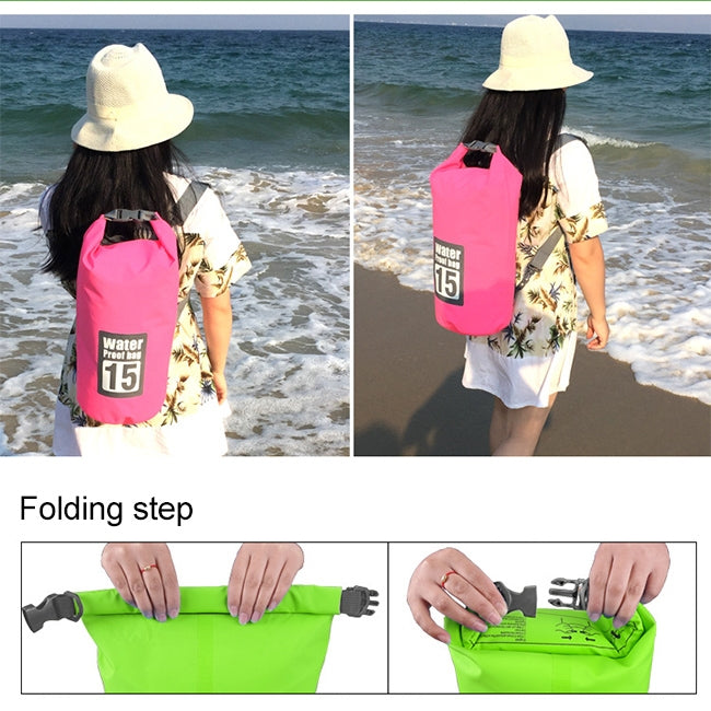 Túi khô chống nước ngoài trời dây đeo vai đôi, dung tích: 15L, 15L