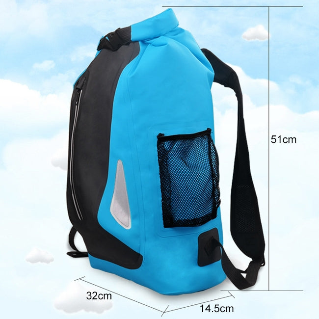 Túi khô chống nước ngoài trời dây đeo vai đôi túi thùng PVC, dung tích: 25L