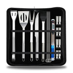 Bộ dụng cụ ăn uống ngoài trời 18 trong 1, bộ dụng cụ cắm trại, nướng BBQ, dã ngoại kèm nhiệt kế, 18 trong 1, có nhiệt kế