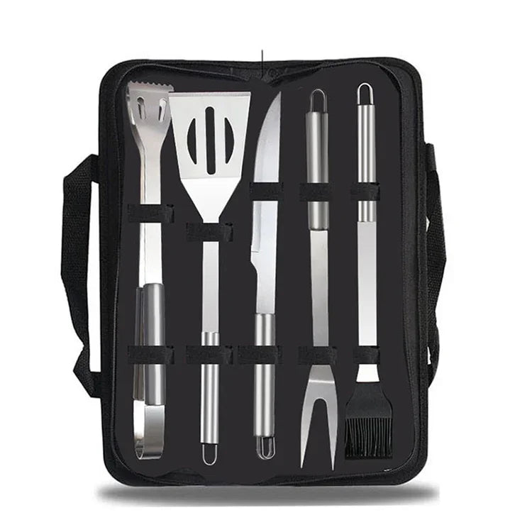 Bộ dụng cụ ăn uống ngoài trời 5 trong 1, bộ dụng cụ cắm trại, nướng BBQ, dã ngoại, 5 trong 1