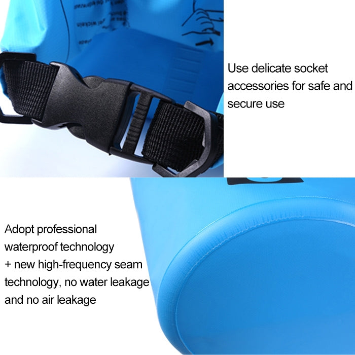 Túi đeo vai đơn chống nước ngoài trời, túi khô, túi thùng PVC, dung tích: 10L, dung tích: 10L (Hồng), dung tích: 10L (Cam), dung tích: 10L (Xanh lá), dung tích: 10L (Xanh da trời), dung tích: 10L (Vàng), dung tích: 10L (Đen), dung tích: 10L (Xanh đậm)