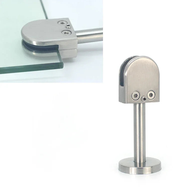 Kẹp cố định thanh đỡ miệng cá kính bằng thép không gỉ 201 với thanh 14x80mm, thông số: M, M, kèm thanh 14x80mm