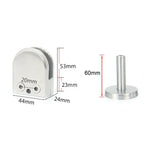 Kẹp cố định thanh đỡ miệng cá kính thép không gỉ 304 với thanh 14x60mm, thông số kỹ thuật: M, M, với thanh 14x60mm