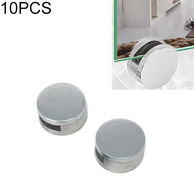 10 cái khóa giữ gương kính tròn kèm ốc vít và nút cao su, hình tròn, kèm ốc vít và nút cao su