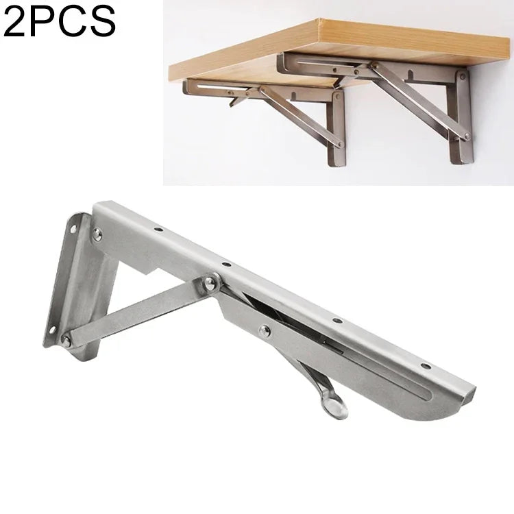 2 cái kệ lò xo thép không gỉ gắn tường kiểu K gập được 10 inch cho bàn ăn, 10 inch