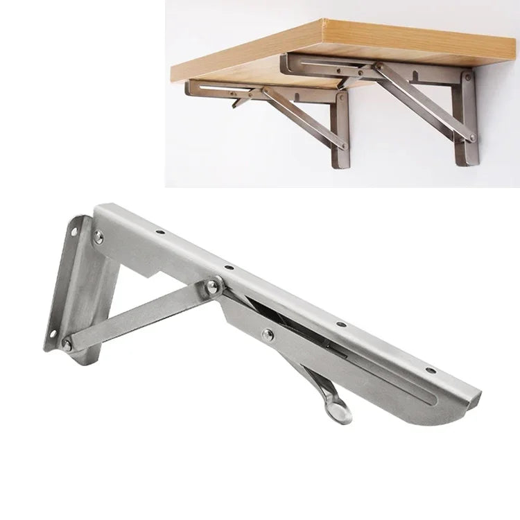 20 inch K Type Wall-mounted Foldable Stainless Steel Spring Storage Shelf for Dining Table, 20 inch
