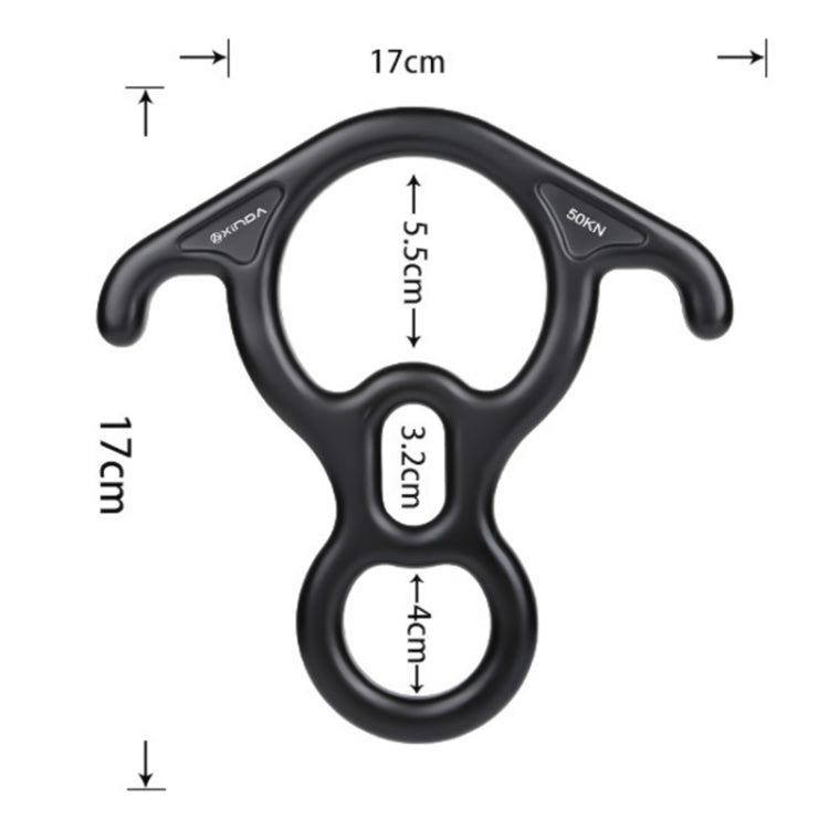 XINDA XD8602 Thiết bị cứu hộ leo núi hình số 8 có tai cong, thiết bị hãm dây leo núi