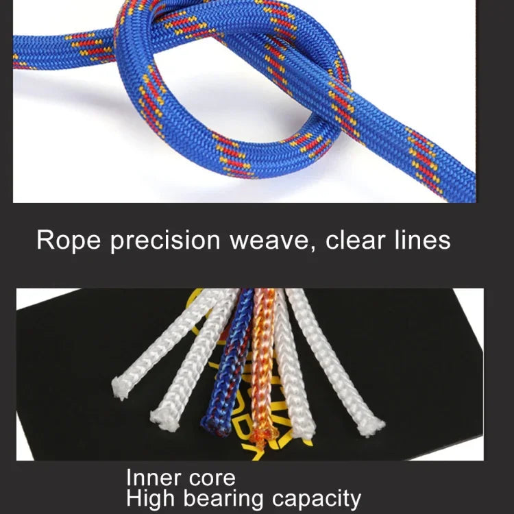 Dây phụ trợ leo núi, dây tĩnh an toàn cứu hộ, chiều dài: 15m, đường kính: 10mm, chiều dài: 15m, đường kính: 10mm