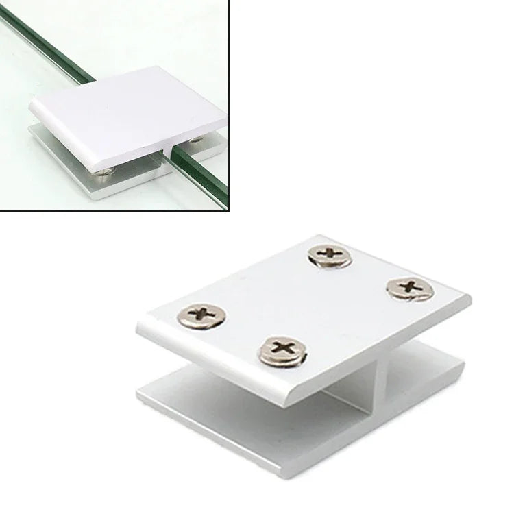 Kẹp kết hợp kính hợp kim nhôm cố định vách ngăn tủ, kẹp góc 180 độ cho kính 10-12mm, kẹp góc 180 độ cho kính 10-12mm
