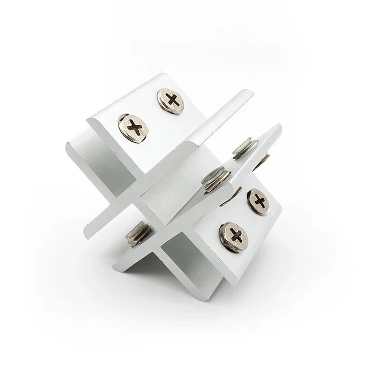Kẹp kết hợp kính hợp kim nhôm cố định vách ngăn tủ kiểu chữ thập, kẹp cho kính 8-10mm, kẹp kiểu chữ thập cho kính 8-10mm