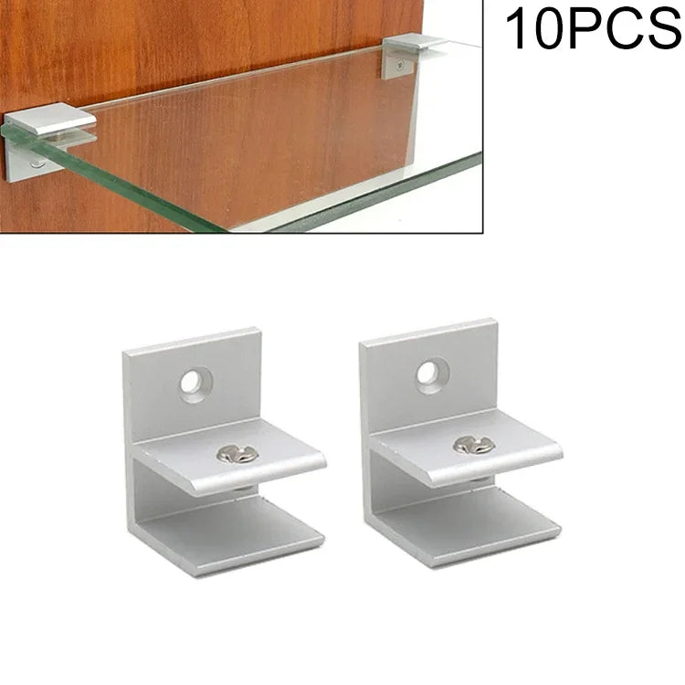 10 cái kẹp kết hợp kính hợp kim nhôm loại F, kẹp cố định ngăn tủ, kích thước: S, kẹp 5-10mm, loại F, S, kẹp 5-10mm