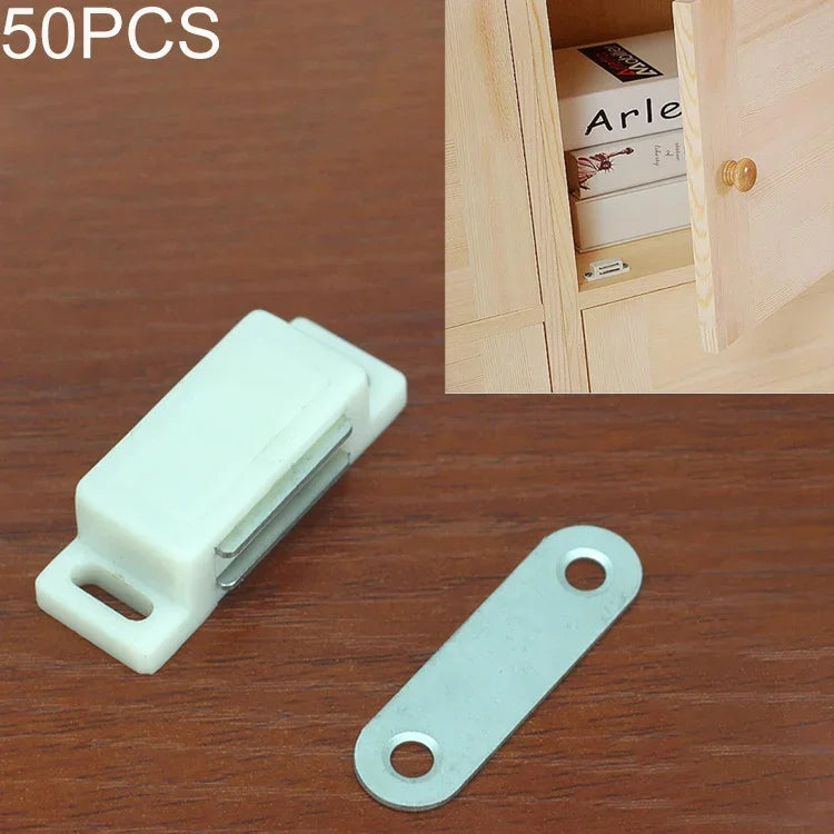 50 cái Cốc Hút Cửa Tủ Nam Châm Nhựa Mạnh, Phụ Kiện Nhà Tủ Quần Áo Kệ Sách, Kích thước: S, S