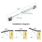 Đầu Cao Su Thanh Giữ Khí Tủ Bếp Bộ Đệm Ty Thủy Lực Thanh Telescopic, 10 inch 80N (8kg), Đầu Cao Su, 10 inch 80N (8kg)