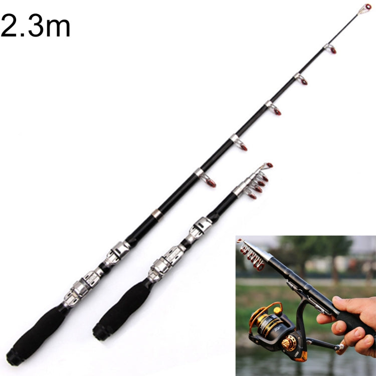 Cần câu cá biển mini duỗi dài 37cm, chiều dài mở rộng: 2.3m, 2.3m
