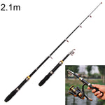 Cần câu cá biển mini duỗi dài 36cm, chiều dài mở rộng: 2.1m, 2.1m