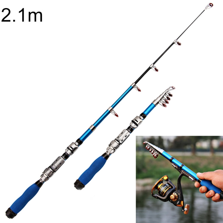 Cần câu cá biển mini duỗi dài 36cm, chiều dài mở rộng: 2.1m, 2.1m
