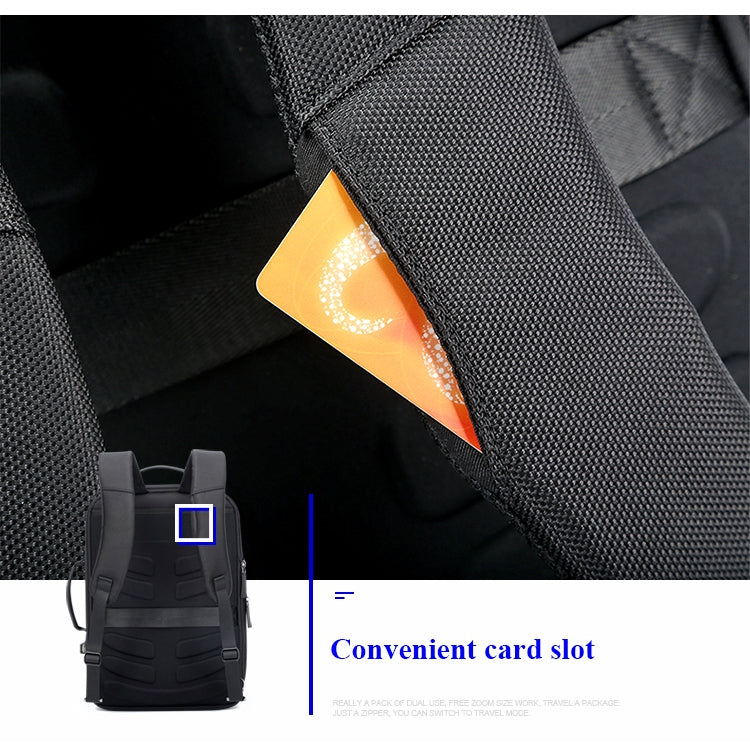 Balo laptop doanh nhân Bopai 751-006551 dung tích lớn, thoáng khí, phong cách thường ngày, có cổng USB ngoài, kích thước: 30 x 12 x 44cm, mã 751-006551