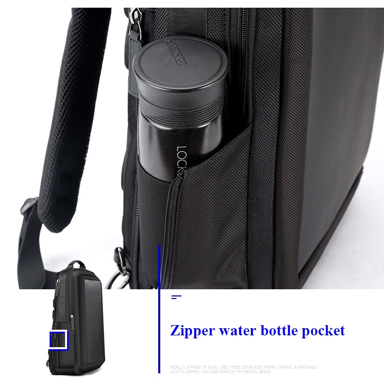 Balo laptop doanh nhân Bopai 751-006551 dung tích lớn, thoáng khí, phong cách thường ngày, có cổng USB ngoài, kích thước: 30 x 12 x 44cm, mã 751-006551