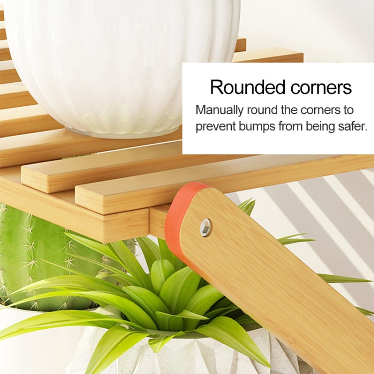 6-Layer Balcony Living Room Collapsible Solid Wood Flower Stand Potted Planting Shelves, Length: 100cm, 100cm 6-Layer