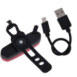 Đèn hậu xe đạp LED hai màu có thể tháo rời sạc USB AQY-096 IPX4, Trắng & Đỏ, Xanh & Đỏ