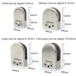 Kẹp cố định kính lan can bằng thép không gỉ 304, đáy phẳng 5-8mm, mờ bóng, kẹp bảng gỗ nhiều lớp