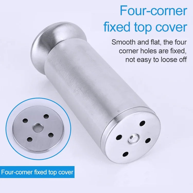 Chân tủ, sofa, đồ nội thất bằng cột thép không gỉ dày, vân dây, chiều cao: 80mm