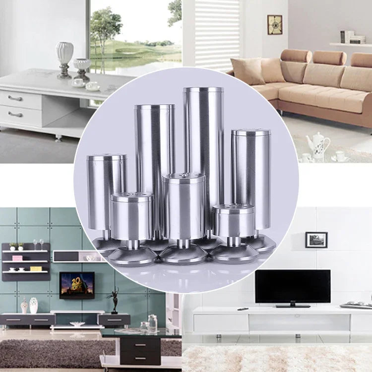 Chân tủ, sofa, đồ nội thất bằng cột thép không gỉ dày, vân dây, chiều cao: 80mm