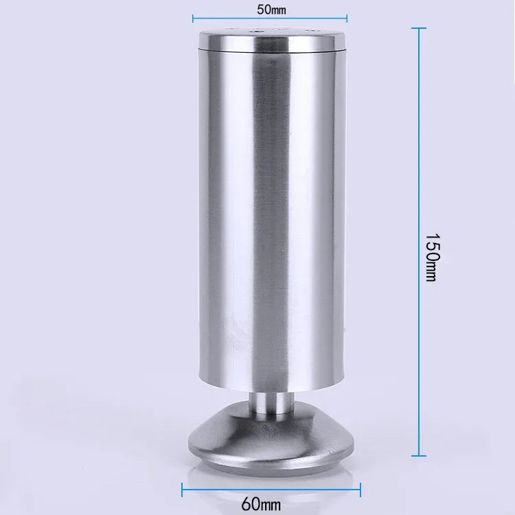 Chân tủ, sofa, đồ nội thất bằng cột thép không gỉ dày, vân dây, chiều cao: 150mm