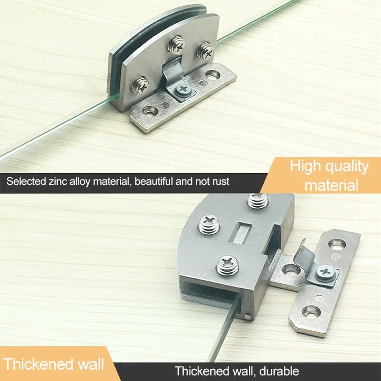 Bản lề kính bề mặt chải không lỗ hở, Kích thước: L, 8-10mm, L