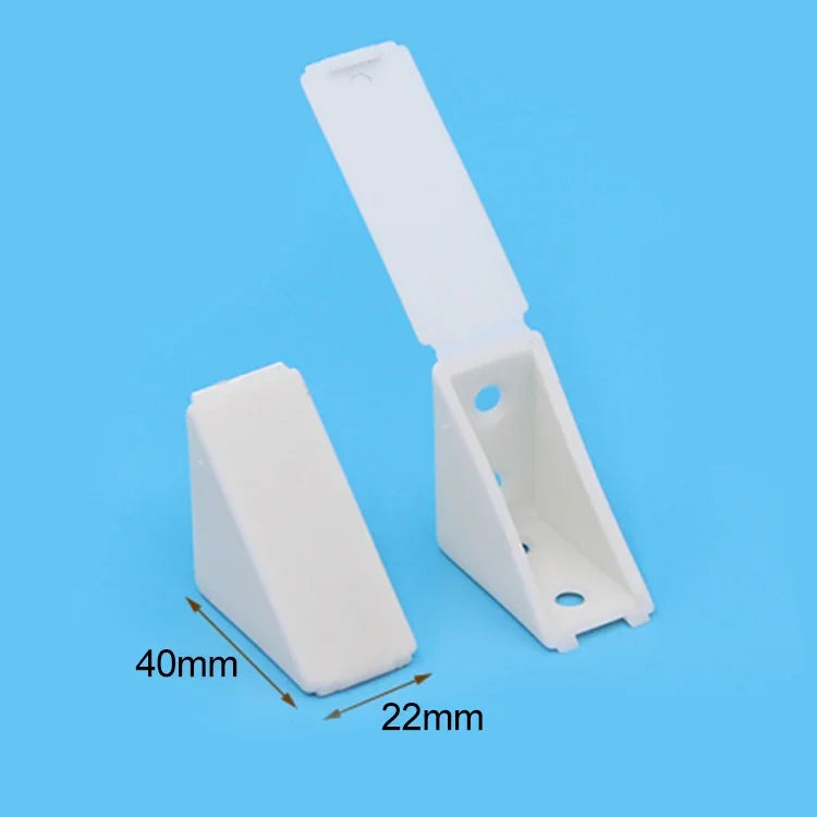 100 cái đầu nối góc nhựa dày cho đồ nội thất, giá đỡ bảng góc vuông có nắp, Kích thước: L, Kích thước: L