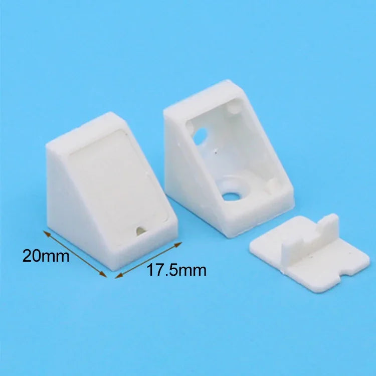 200 cái đầu nối góc nhựa dày tháo rời cho đồ nội thất, giá đỡ bảng góc vuông có nắp, Kích thước: S (Trắng), Có nắp, Kích thước: S (Trắng)