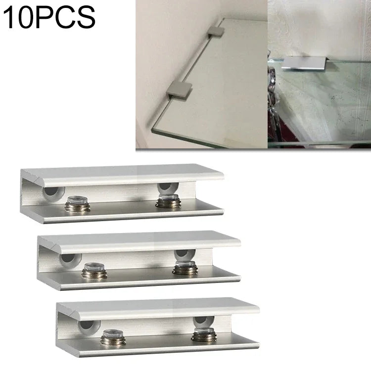 10 cái kẹp cố định kính hợp kim nhôm hai lỗ, L, 8mm, L, 8mm