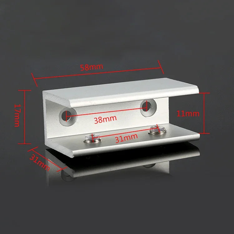 Kẹp cố định kính hợp kim nhôm hai lỗ, L, 10mm, L, 10mm