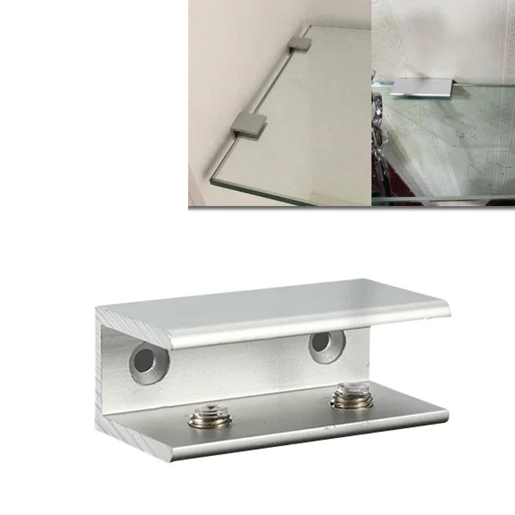 Kẹp cố định kính hợp kim nhôm hai lỗ, L, 16mm, L, 16mm