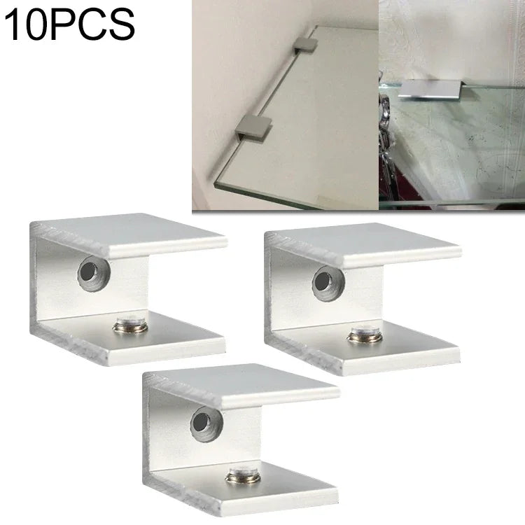 10 PCS Single Hole Aluminum Alloy Glass Fixing Clip, S, 18mm, S, 18mm