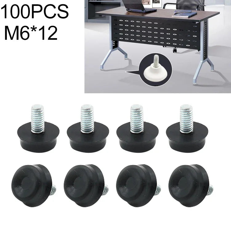 100 cái đế chân điều chỉnh vít hỗ trợ đồ nội thất, M6x12, M6x12