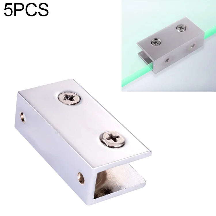 Kẹp Kính Hình Chữ Nhật 10mm Liên Kết Giá Đỡ Cố Định Hợp Kim Kẽm Sáng Bóng, Hình Chữ Nhật 10mm