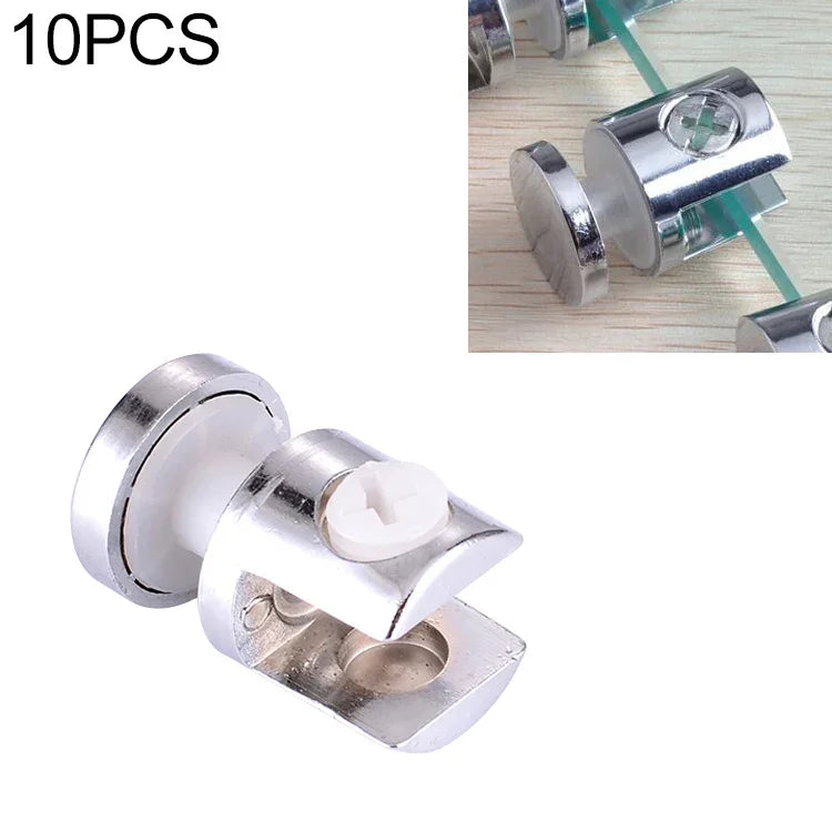 10 miếng Kẹp Kính Trụ 12mm Liên Kết Giá Đỡ Cố Định Hợp Kim Kẽm Sáng Bóng có Đế, Trụ 12mm, có Đế