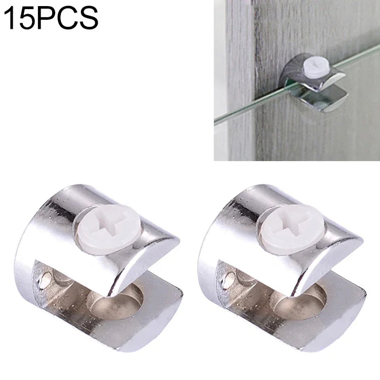 15 cái kẹp cố định kết nối giá đỡ sáng bóng hợp kim kẽm cho kính trụ 12mm, kính trụ 12mm