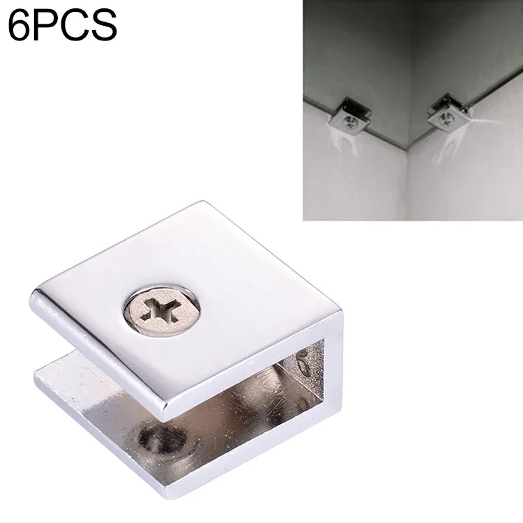Kẹp Kính Hình Vuông Liên Kết Giá Đỡ Cố Định Hợp Kim Kẽm Sáng Bóng, Kích Thước: L, Hình Vuông, Kích Thước: L