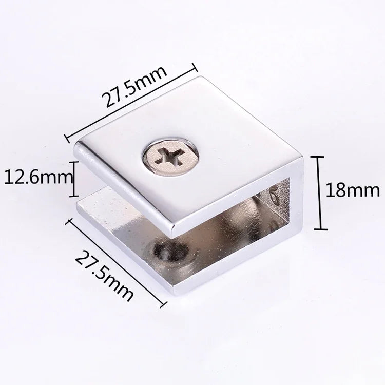 Kẹp Kính Hình Vuông Liên Kết Giá Đỡ Cố Định Hợp Kim Kẽm Sáng Bóng, Kích Thước: L, Hình Vuông, Kích Thước: L