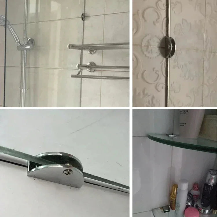 Kẹp Kính Hình Vuông Liên Kết Giá Đỡ Cố Định Hợp Kim Kẽm Sáng Bóng, Kích Thước: L, Hình Vuông, Kích Thước: L