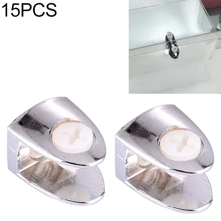 15 miếng Kẹp Kính Đinh Liên Kết Giá Đỡ Cố Định Hợp Kim Kẽm Sáng Bóng, Đinh